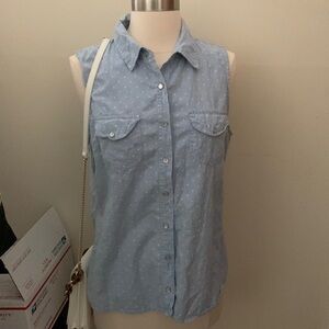 Denim Polka Dot Top